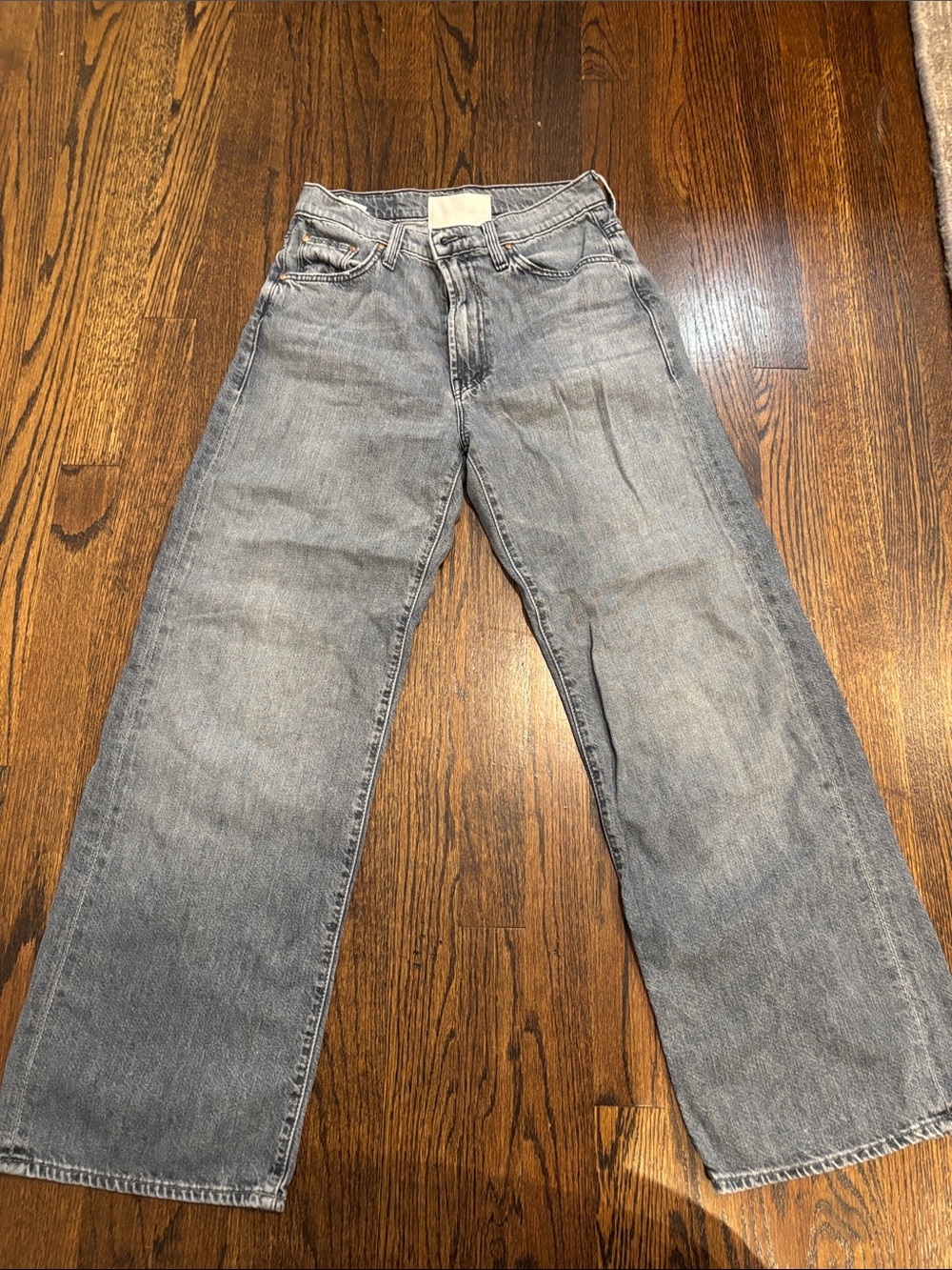 MOTHER, the dodger ankle Jean - size 24Light Gray Straight-Leg Jeans